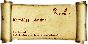 Király Lénárd névjegykártya