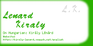 lenard kiraly business card