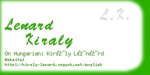 lenard kiraly business card